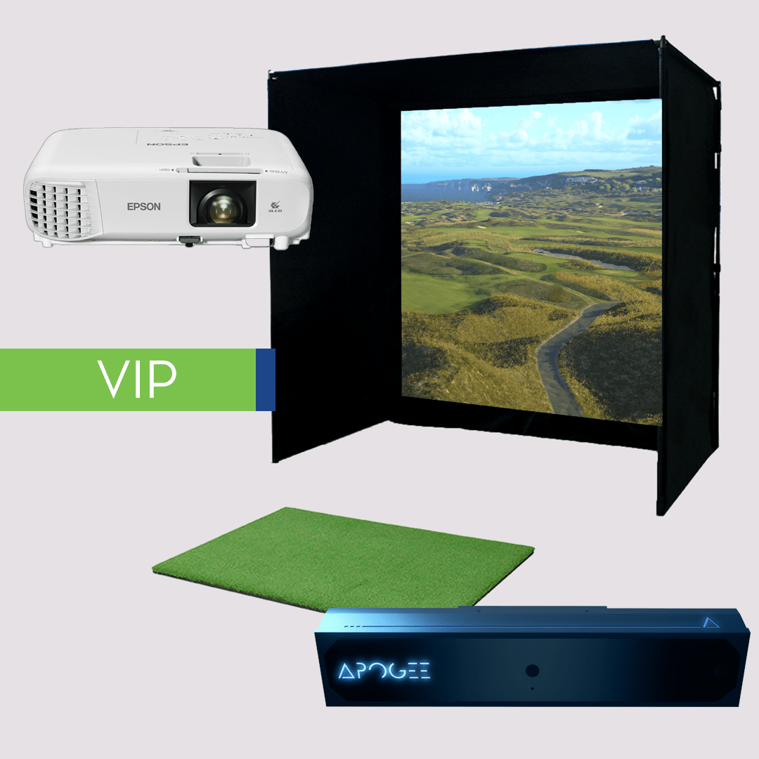 APOGEE by TruGolf w/ Starter 10 (2025) Enclosure + VIP Package + HD Projector + SurfThing (SG3-5502) PC - official TruGolf product image
