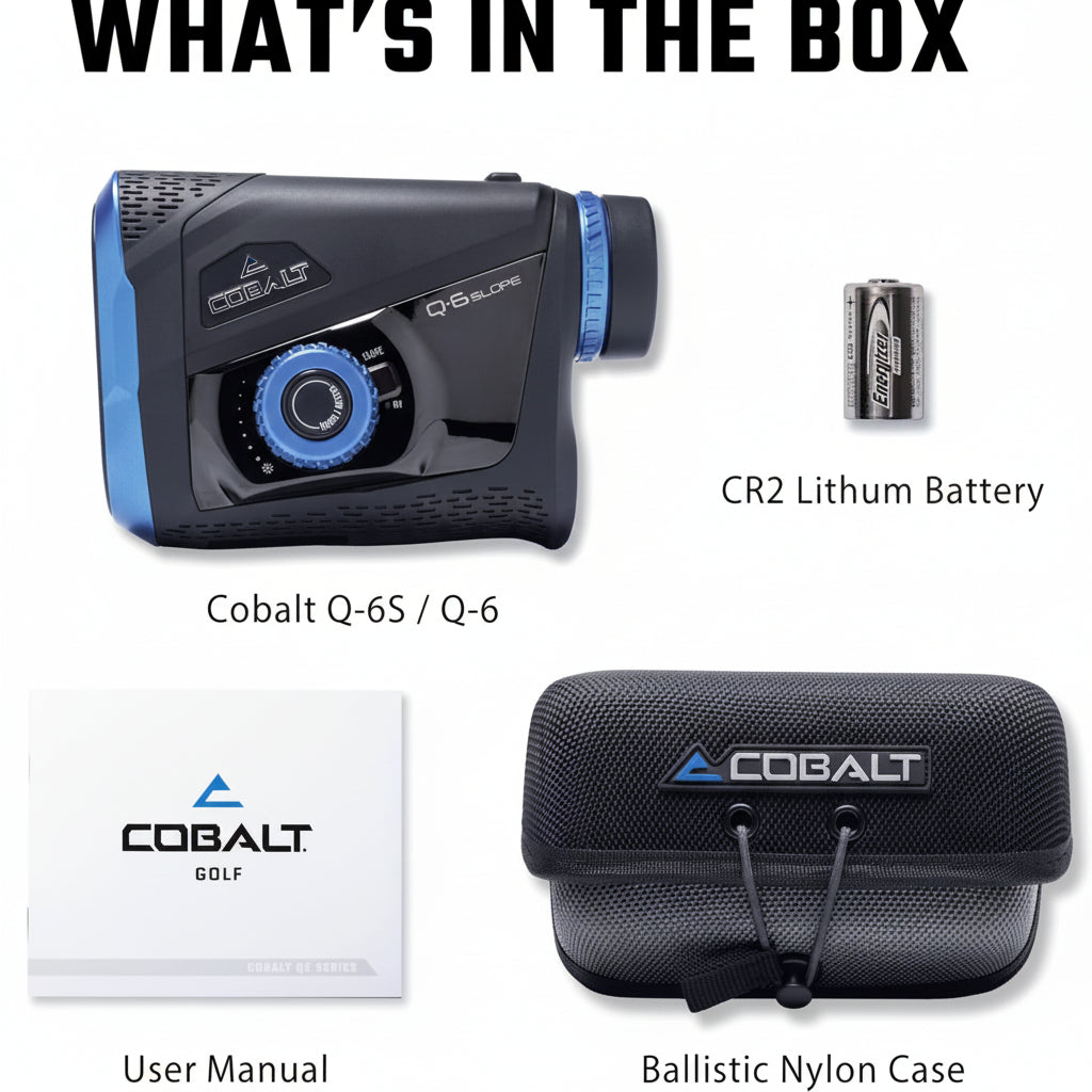 Q-6 Golf Rangefinder – Tournament Legal, Precision Laser Technology, 7X Magnification, 2,500-Yd Range, Premium HD/ED Optics, Pin & Vibration Lock, Waterproof, Durable, with Premium Case